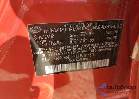 2020 Hyundai Elantra Sel из США, поврежденный, VIN 5NPD84LF4LH540430